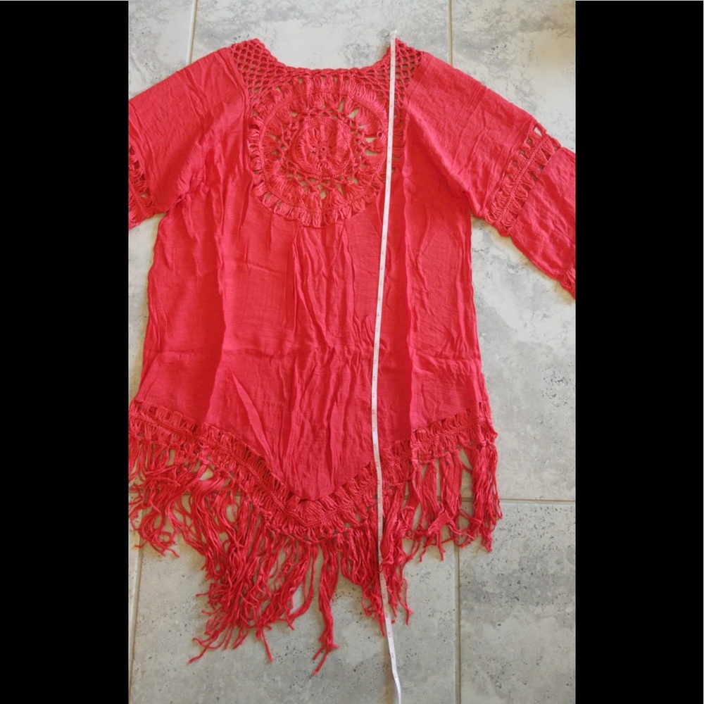Tassel Beach Dress V Neck White Cover Up S… - Picture 6 of 16